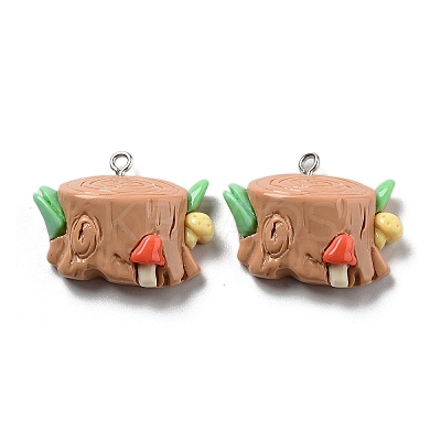 Spring Theme Opaque Resin Pendants RESI-R444-04B-1