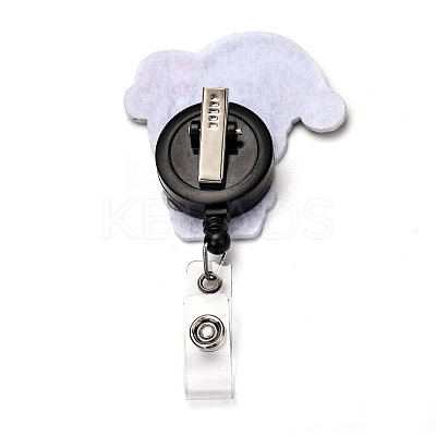 Halloween Joker Felt & ABS Plastic Badge Reel AJEW-I053-15-1