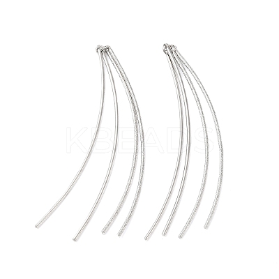 Brass Curved Bars Tassel Big Pendants KK-O144-31P-1