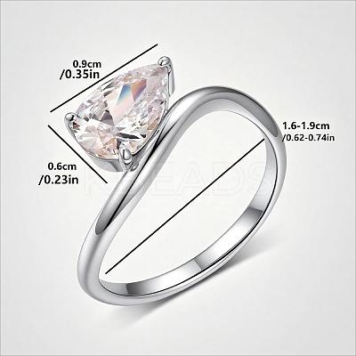 Brass Pave Single Cubic Zirconia Finger Rings for Women ZK8046-6-1