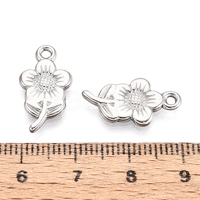 304 Stainless Steel Flower Pendants STAS-T069-31P-1