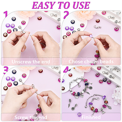 DIY Alloy & Brass European Style Bracelet Jewelry Making Kits DIY-YW0010-66-1