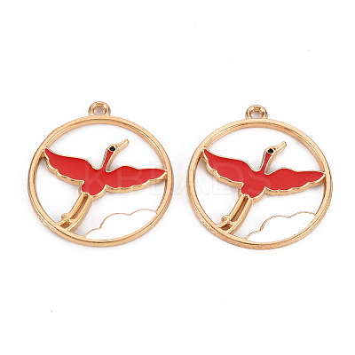 Eco-Friendly Alloy Enamel Pendants ENAM-T011-82A-NR-1