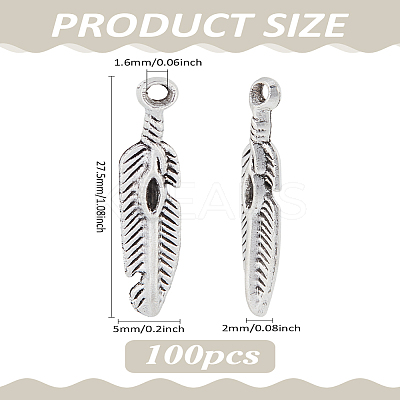 100Pcs Tibetan Style Alloy Pendants FIND-LP0002-39-1