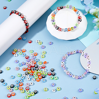 360Pcs 9 Colors Transparent & Printed Acrylic Beads OACR-DC0001-40-1