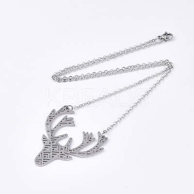 Non-Tarnish 201 Stainless Steel Pendant Necklaces LS-NJEW-T009-JN093-1-40-1