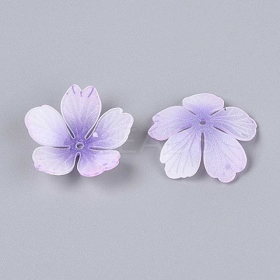 Flower Acrylic Bead Caps X-SACR-T017-51F-1