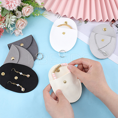 6Pcs 6 Colors Microfiber Jewelry Storage Bags ABAG-PH0001-40B-1