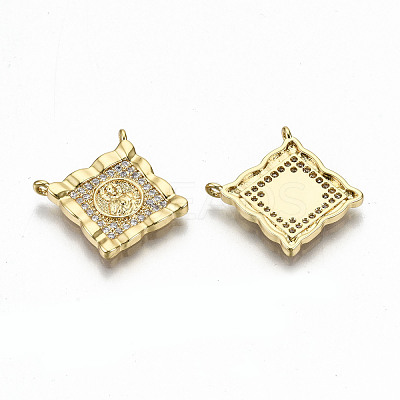 Brass Micro Pave Clear Cubic Zirconia Pendant Link ZIRC-S067-132-NF-1