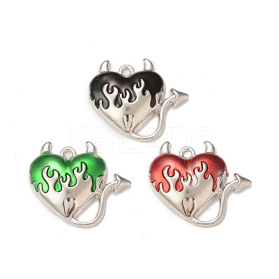 Rack Plating Alloy Enamel Pendants PALLOY-P291-05P-1