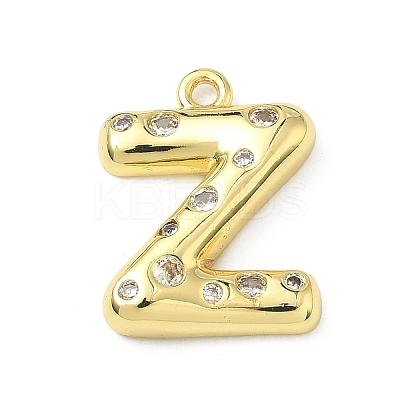 Brass Micro Pave Clear Cubic Zirconia Pendants KK-I476-02G-Z-1
