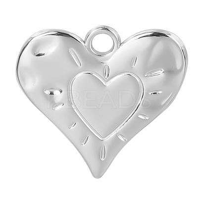 Non-Tarnish 304 Stainless Steel Heart Pendants FIND-PW0011-042P-1