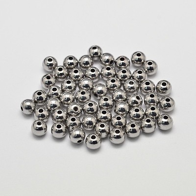Rack Plating Brass Round Spacer Beads X1-KK-I601-6mm-P-RS-1