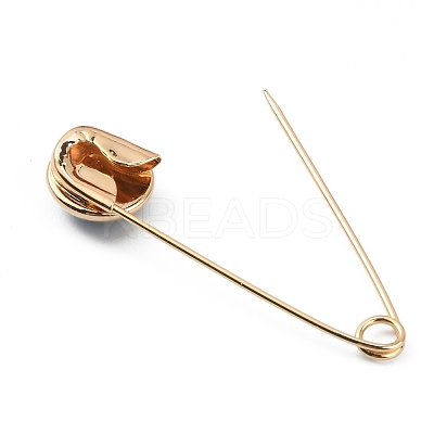 Alloy & Glass Safety Pins AJEW-WH0323-29D-1