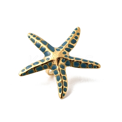 304 Stainless Steel Enamel Finger Rings for Women RJEW-C150-02G-1