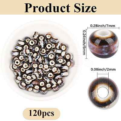 120Pcs Handmade Porcelain Beads PORC-PA0001-30A-1