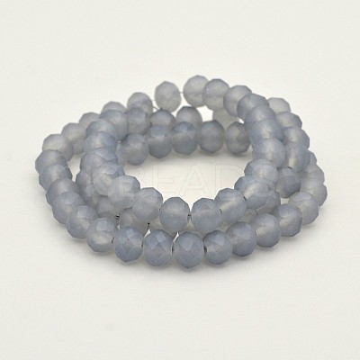Pearl Luster Plated Faceted Rondelle Glass Beads Strands EGLA-J054-8x5mm-PL02-1