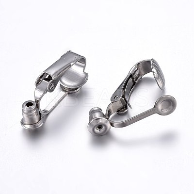Tarnish Resistant 304 Stainless Steel Clip-on Earring Converters Findings STAS-O110-20P-1
