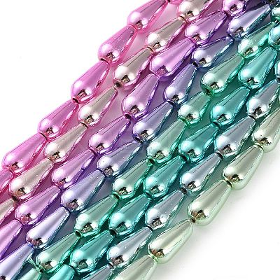 Electroplated Synthetic Non-Magnetic Hematite Beads Strands G-C248-H01-8x12mm-1