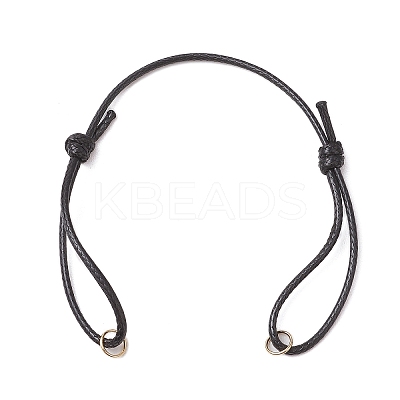 2Pcs 2 Colors Adjustable Waxed Polyester Cord Bracelet Making AJEW-JB01312-1