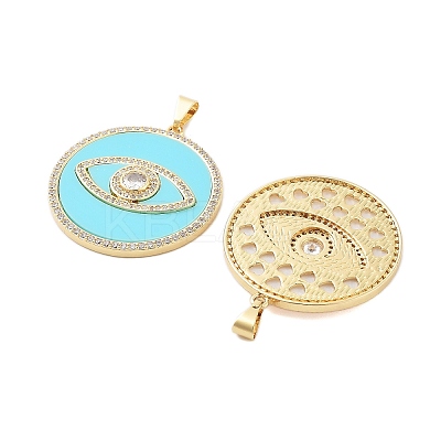 Rack Plating Brass Clear Cubic Zirconia Pendants KK-S381-16G-1