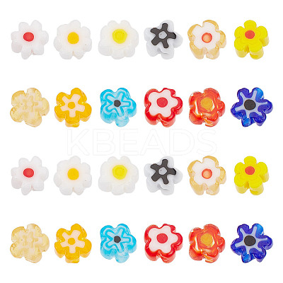360Pcs 12 Colors Handmade Millefiori Glass Beads LAMP-GO0001-12-1