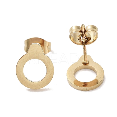 PVD Vacuum Plating 304 Stainless Steel Stud Earrings for Women EJEW-A048-38G-1