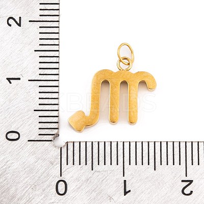316 Stainless Steel Micro Pave Cubic Zirconia Pendants STAS-K284-01L-G-1