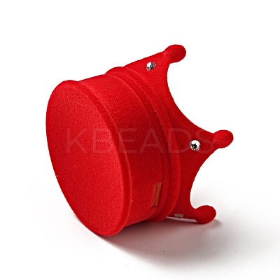 Flocking Plastic Crown Finger Ring Boxes CON-B008-01B-1