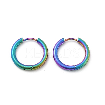 202 Stainless Steel Huggie Hoop Earrings LS-EJEW-F111A-18mm-RC-1