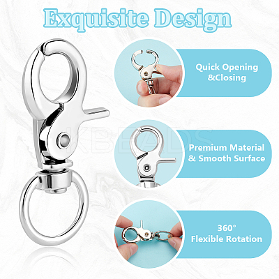 20Pcs Zinc Alloy Swivel Lobster Claw Clasps FIND-GA0003-53A-1