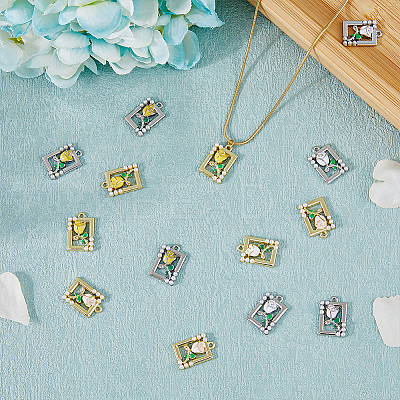 36Pcs 6 Styles Rack Plating Alloy Enamel Pendants FIND-DC0002-91-1