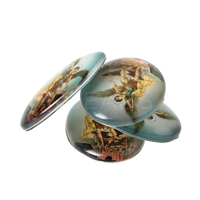 Jesus and the Virgin Printed Glass Oval Cabochons GGLA-N003-18x25-A-1