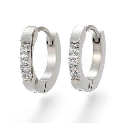 304 Stainless Steel Huggie Hoop Earrings EJEW-L252-042P-1