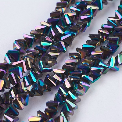 Electroplate Glass Beads Strands EGLA-J145-6mm-FP05-1