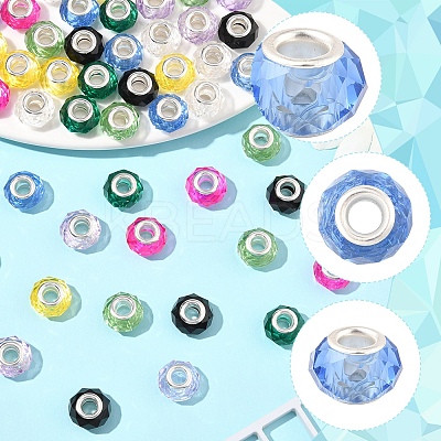 48Pcs 8 Colors Handmade Glass European Beads GLAA-FS0002-14-1