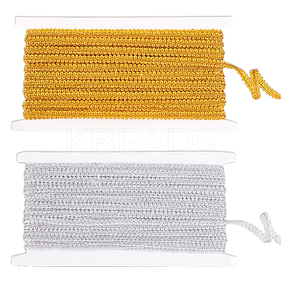 2 Cards 2 Colors Metallic Polyester Lace Trim OCOR-FG0001-39-1