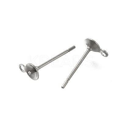 Anti-Tarnish 304 Stainless Steel Stud Earring Findings STAS-P370-02B-P-1
