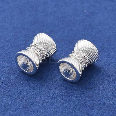 Brass Micro Pave Cubic Zirconia Beads KK-B134-35S-1