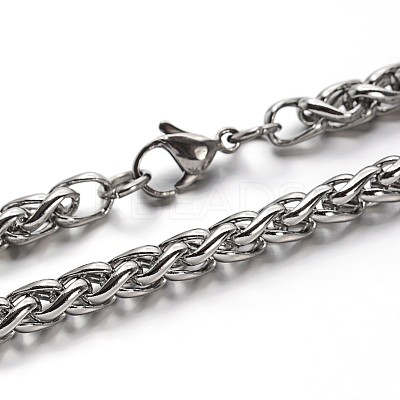 Tarnish Resistant 304 Stainless Steel Wheat Chain Jewelry Sets For Men SJEW-O032-04P-1