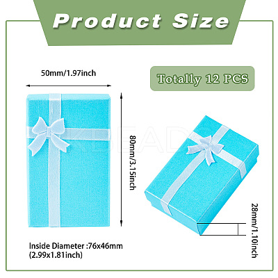 Rectangle Paper Jewelry Storage Gift Boxes with Bowknot LS-CON-TAC0014-09B-1