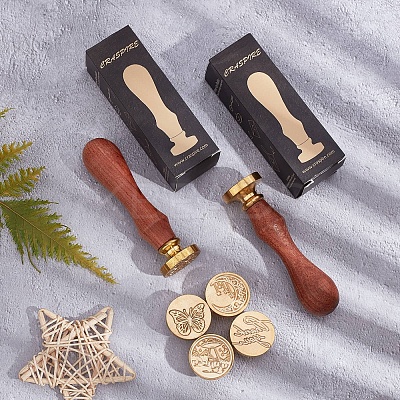Wax Seal Stamp Set AJEW-WH0517-043-1