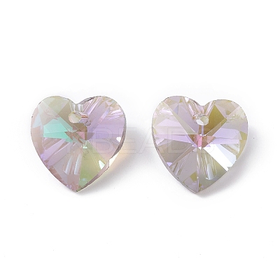 Transparent Faceted Glass Charms RGLA-L026-B16-1