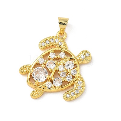 Brass Micro Pave Cubic Zirconia Pendants KK-D426-05G-1