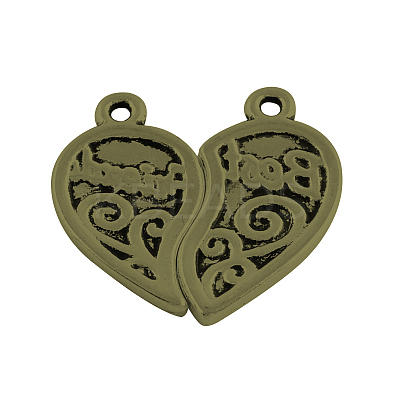 Tibetan Style Alloy Split Pendants TIBEP-5476-AB-LF-1