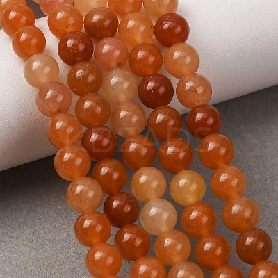 Natural Red Aventurine Bead Strands G-P257-02-6mm-1