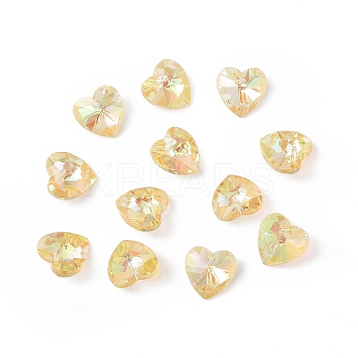 Transparent Faceted Glass Charms RGLA-L026-B13-1