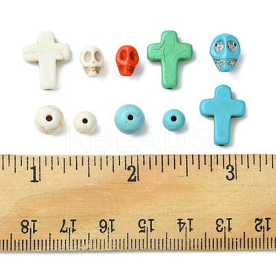 10 Styles Synthetic Turquoise Beads G-FS0005-75-1
