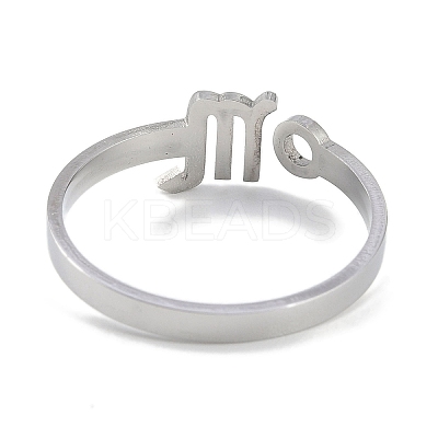 Non-Tarnish Constellations 304 Stainless Steel Open Cuff Ring for Women RJEW-L122-001P-04-1