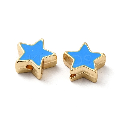 Rack Plating Alloy Enamel Beads ENAM-F146-19G-03-1